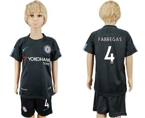 Chelsea #4 Fabregas Sec Away Kid Soccer Club Jersey